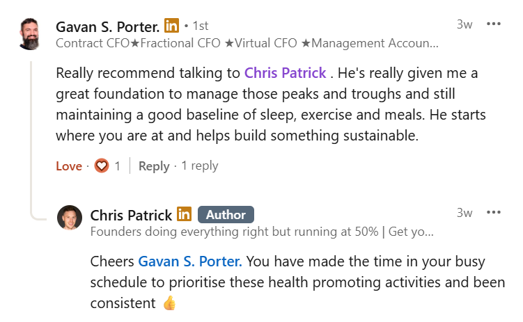Gavan testimonial