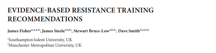 Evidence-Based Resistance Training Recommendations — Fisher et al. (2011)