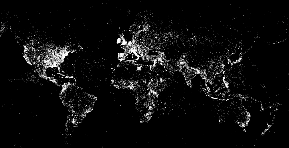Earth at night — the scale of artificial light exposure